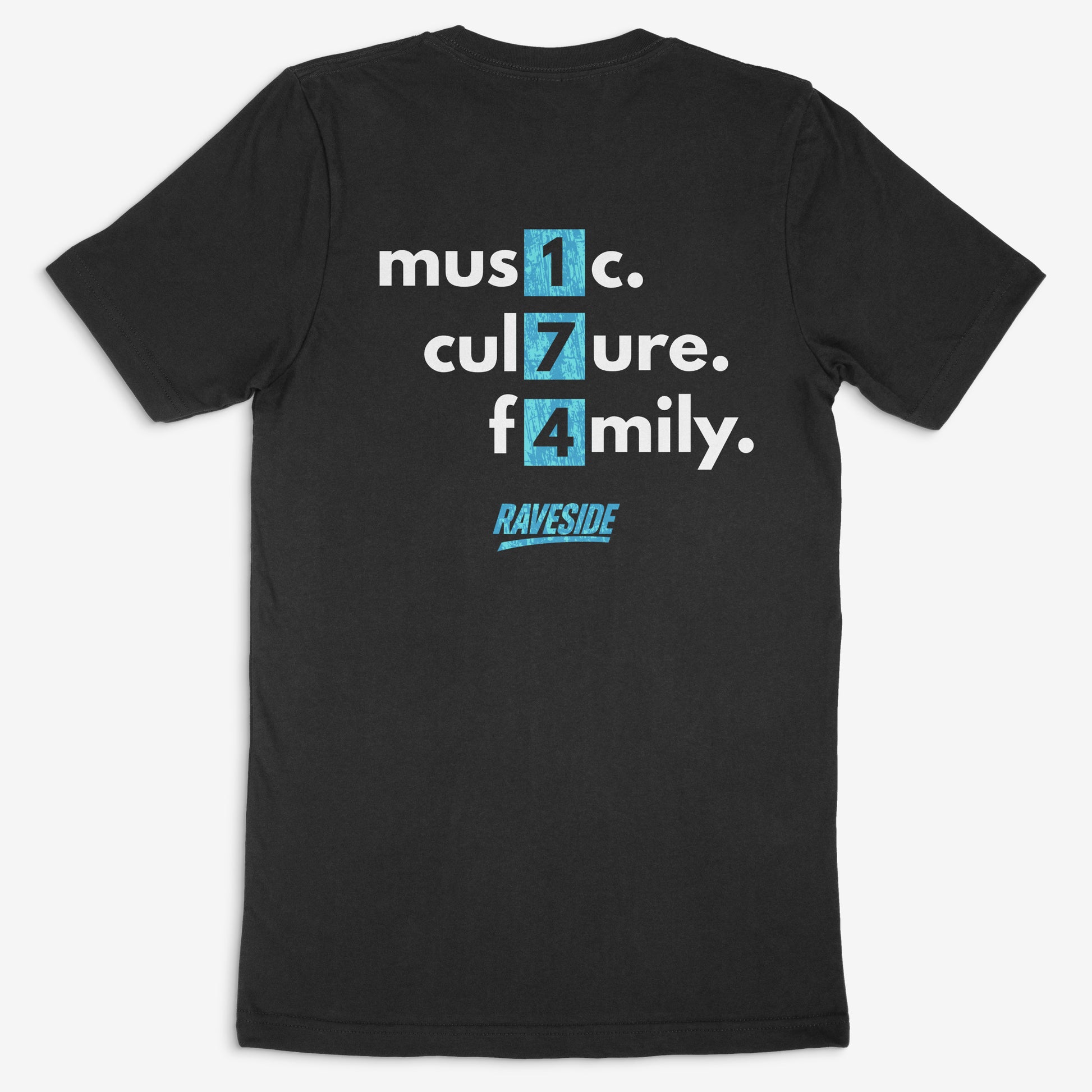 Music-Culture-Family-174 Black Drum and Bass T-shirt (Back)