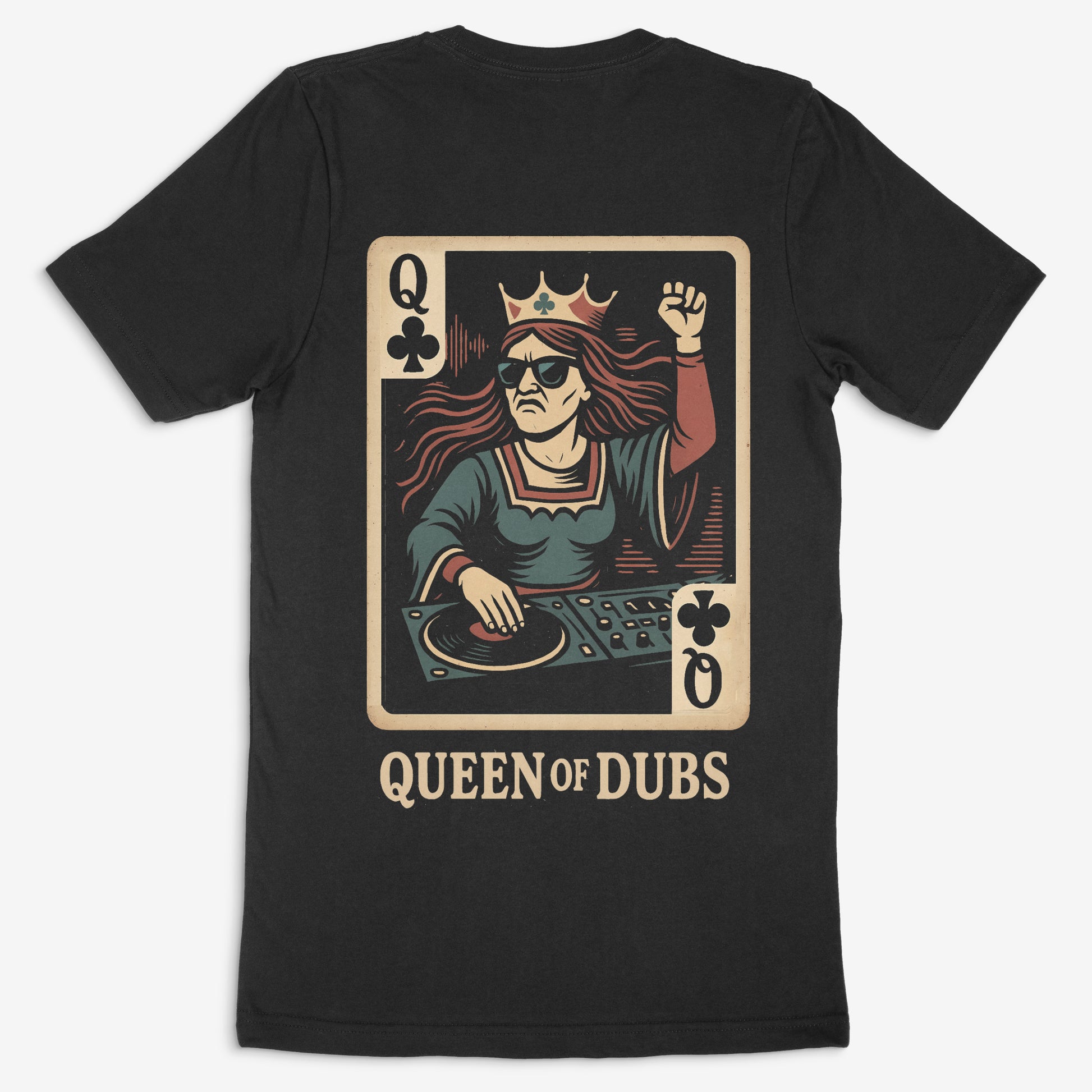 Queen of Dubs Black Drum and Bass T-shirt (back)